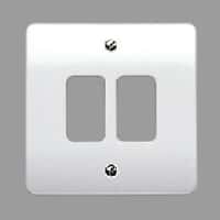 (image for) MK White 1 Gang Moulded Grid Front Plate 2 module