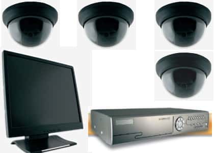 (image for) SECWARE 4 x Colour Dome DVR LCD Basic CCTV Kit