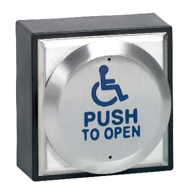 (image for) SSP CM-41/4 ‘Push to Open’ button, with disabled logo