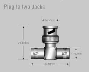 (image for) Secware BNC plug-jack-jack `T` adaptor