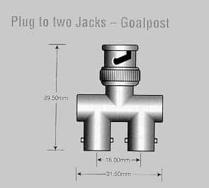 (image for) Secware BNC plug-jack-jack goalpost adaptor
