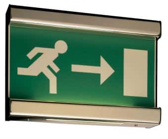 (image for) SECWARE 8 watt T5 Chrome Maintained Single Sided Exit Sign