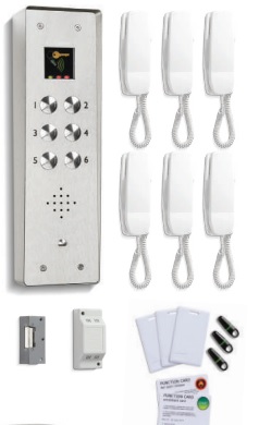 (image for) Bell CSP6/VRS Combined Surface VR Door Entry System & Proximity Reader - 6 Way