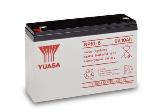 (image for) Yuasa NP10-6, 6v 10Ah Sealed Lead Acid Battery